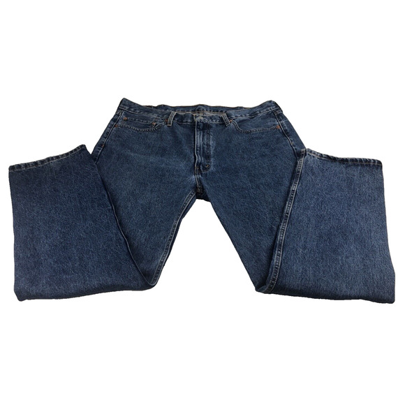 Levi's 505 Men's Jeans 40 x 32 Regular Fit Straight Leg Y2K Blue Denim Stonewash - Picture 1 of 11